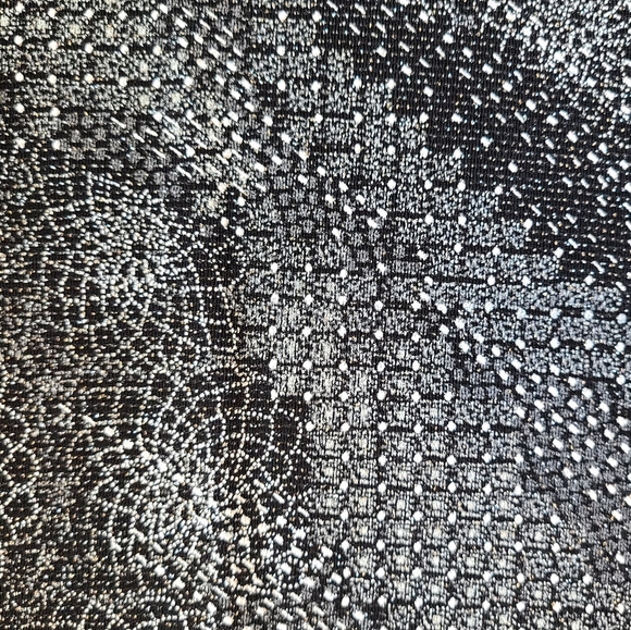 Dressy, sparkly, tunic blouse, sheer strechy, black, white, silver, 1X - Picture 5 of 5